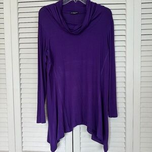 WOMEN'S CHA CHA VENTE COWL NECK PURPLE DRESS, SIZE: MEDIUM